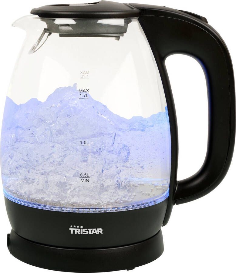 Tristar Waterkoker WK-3405 Glazen waterkoker 1 7 liter met LED 360° draaibaar 2200 watt Zwart