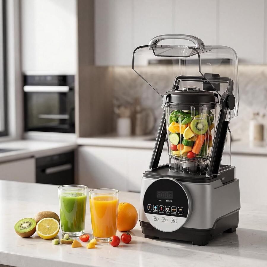 Triumpunpre Staafmixer 1400W‑6 automatische programma's‑Touchscreen‑9 snelheden‑SUS304 messen‑2L PC kan‑Donkergrijs