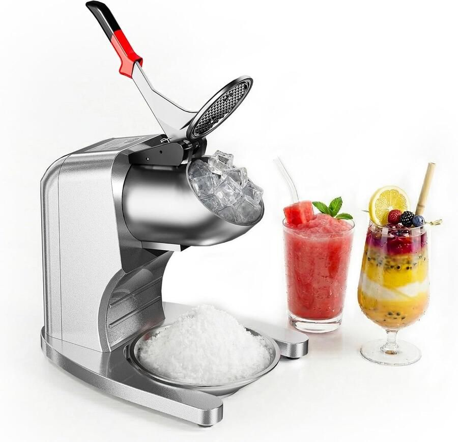Triumpunpre Krachtige ijsbreker van 350 W voor in de keuken en aan de bar – 4 roestvrijstalen messen – 2 l-bak – 113 kg u – instelbare textuur – compact en veilig – voor granita s cocktails en desserts – voldoet aan de EU-norm – zilverkleurig