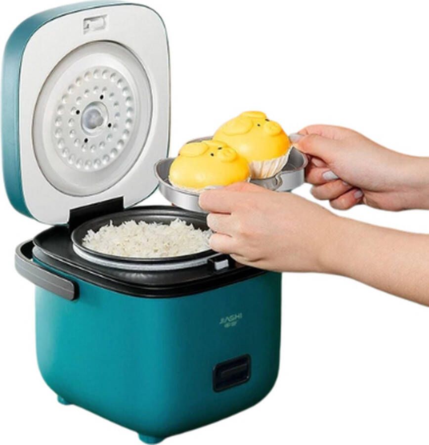 Tumex Rijstkoker Klein Rice Cooker 1.2L Capaciteit 200W Vermogen Antiaanbaklaag 18x18x20cm Groen