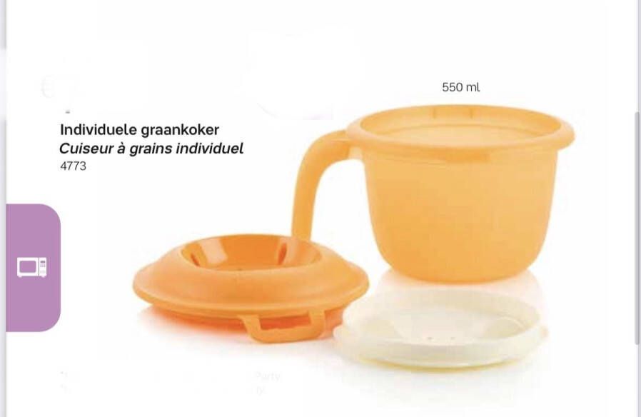 Tupperware Magnetron junior rijstkampioen 550 ml zwart wit enkele rijstkoker - Foto 6