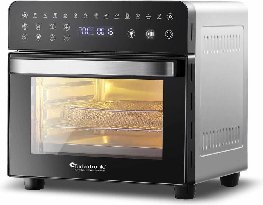 TurboTronic AFO14 Airfryer XXL en Vrijstaande Oven Insclusief Draaispit Mini Oven Zwart - Foto 3