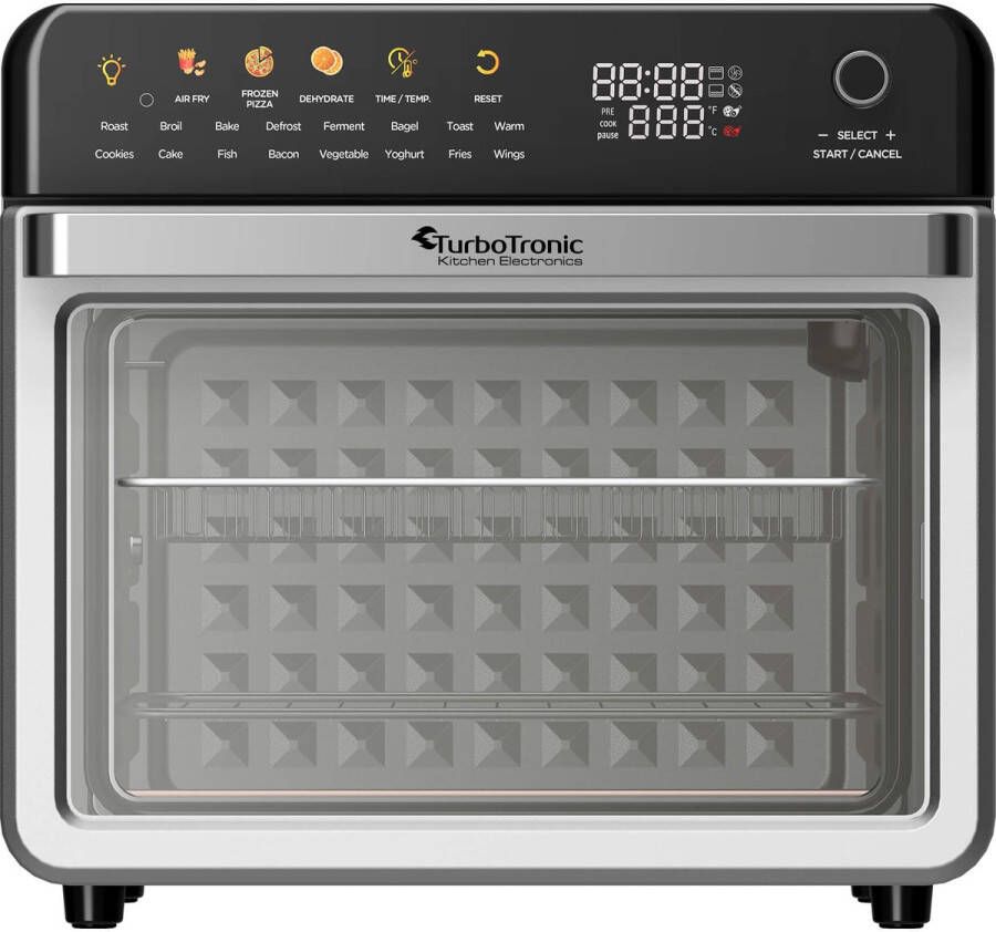 TurboTronic AFO330 AirChef Pro – Airfryer Oven – 34L – 19 Programma s – 40°C tot 230°C – Heteluchtoven – 2100W – RVS – Multi Smart Oven Zilver - Foto 2
