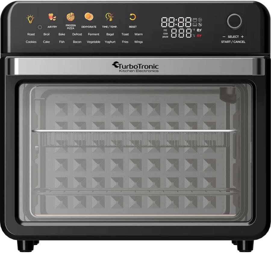TurboTronic AFO330 AirChef Pro – Airfryer Oven – 34L – 19 Programma s – 40°C tot 230°C – Heteluchtoven – 2100W – RVS – Multi Smart Oven Zwart - Foto 3