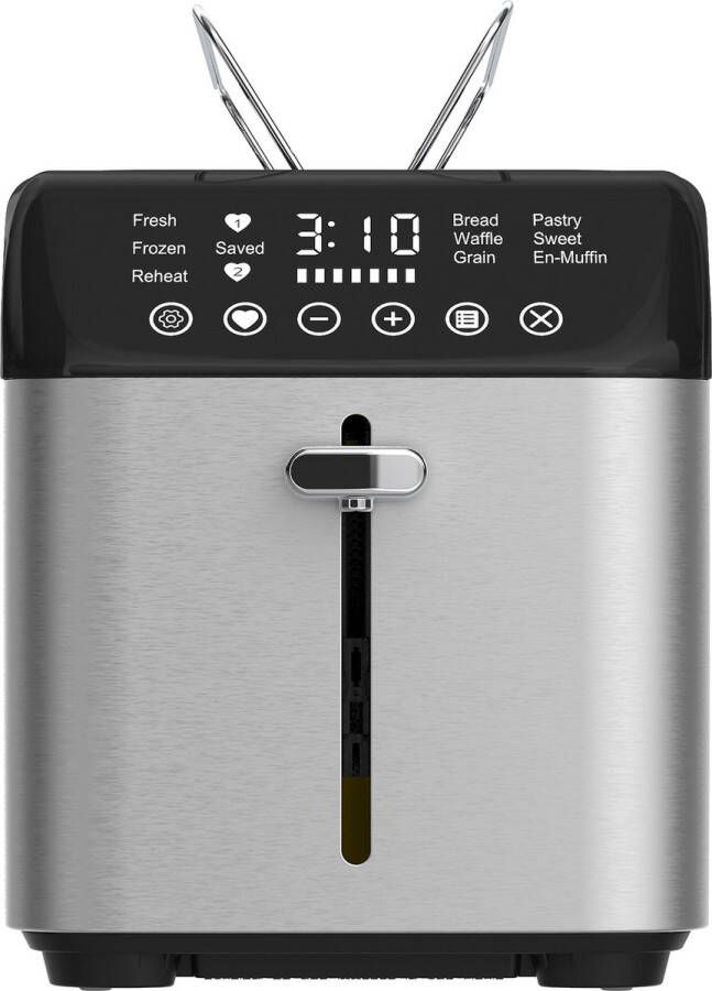 TurboTronic BF15 Digitale Broodrooster Toaster met Variabele Bruining RVS
