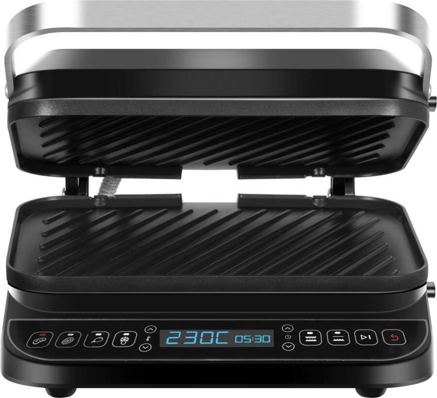 TurboTronic CG900 Contactgrill – 3-in-1 Wafelijzer Panini- & Tosti-ijzer – 180° Uitklapbaar – BPA-vrij – Zwart - Foto 2