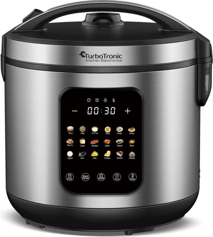 TurboTronic DMC21 Multicooker met 18 Kookprogramma's RVS