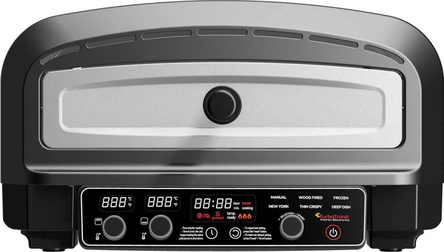 TurboTronic PO14 Elektrische Pizza Oven – Slimme Pizzaoven tot 400 °C – Zwart - Foto 2