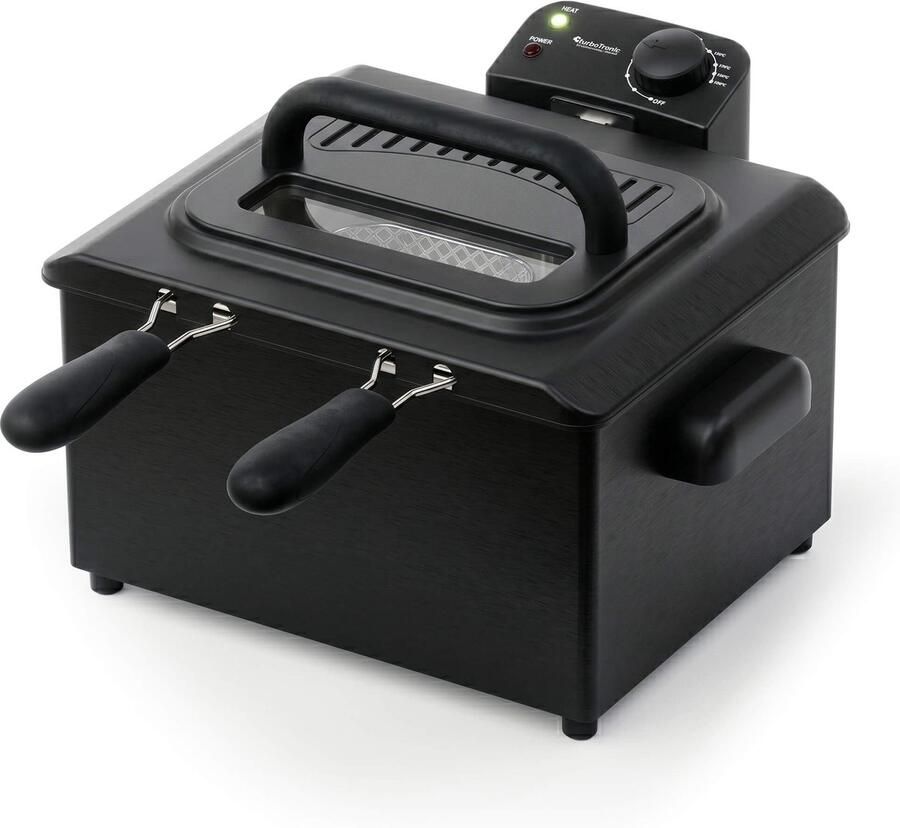TurboTronic DF-3 Duo Dubbele frituurpan 2x 2 5 Liter Koude zone Zwart