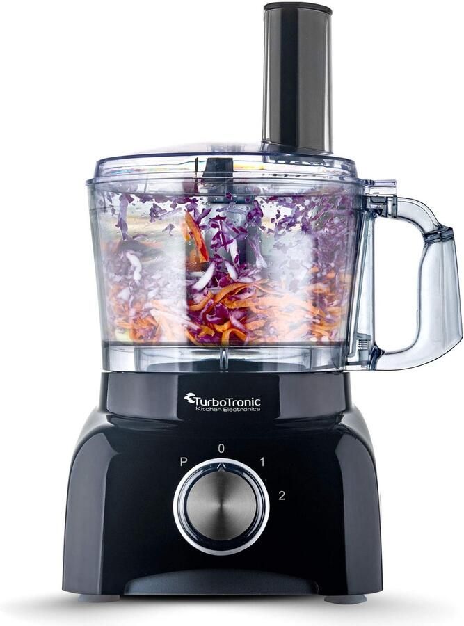 TurboTronic FP800 Foodprocessor Keukenmachine 1.2 Liter 800W Zwart - Foto 2
