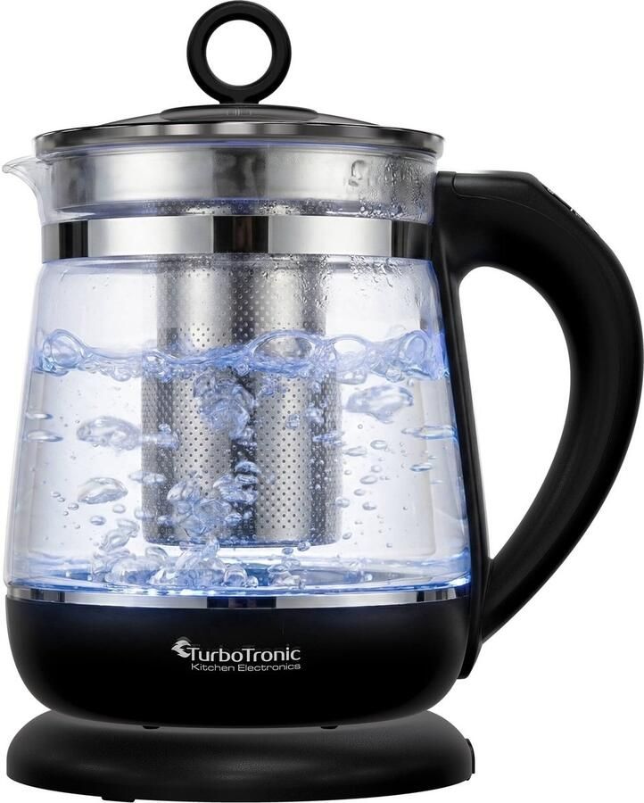 TurboTronic Glazen Waterkoker – Elektrisch – 1 8L – Temperatuurregeling – Warmhoudfunctie – met Theefilter – LED Verlichting – 2200W