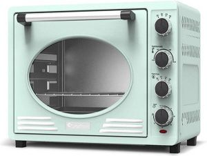 TurboTronic Z-line Retro RVS Elektrische Oven Type TT-EV35R 35 liter 1600W Turquoise