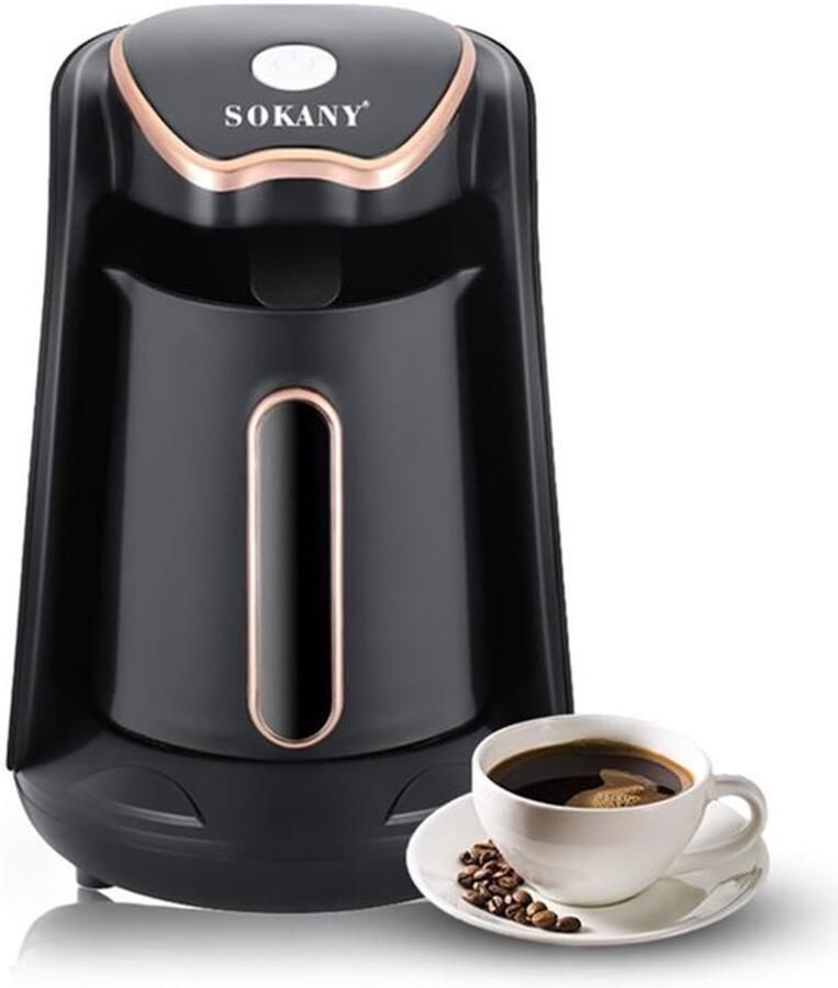 Turks elektrisch koffiezetapparaat met 250 ml koffiepot espressomachine voor 1 kop 600 W verwarming 5 minuten bereiding druppelbescherming