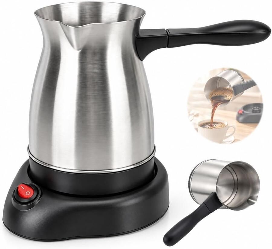 Turks Koffiezetapparaat Zilver 500 ml Roestvrijstalen Koffiezetapparaat met Handgreep Voor Thuisgebruik