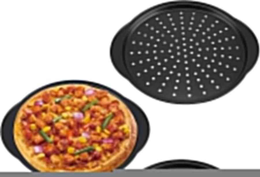 TuseRxln Pizza Bakplaat Pizzaplaat Rond Perforatie Voor Knapperige Bodem En Anti-Aanbaklaag 3 Stuks Voor Thuisbakkers En Professionele Keukens Zilver