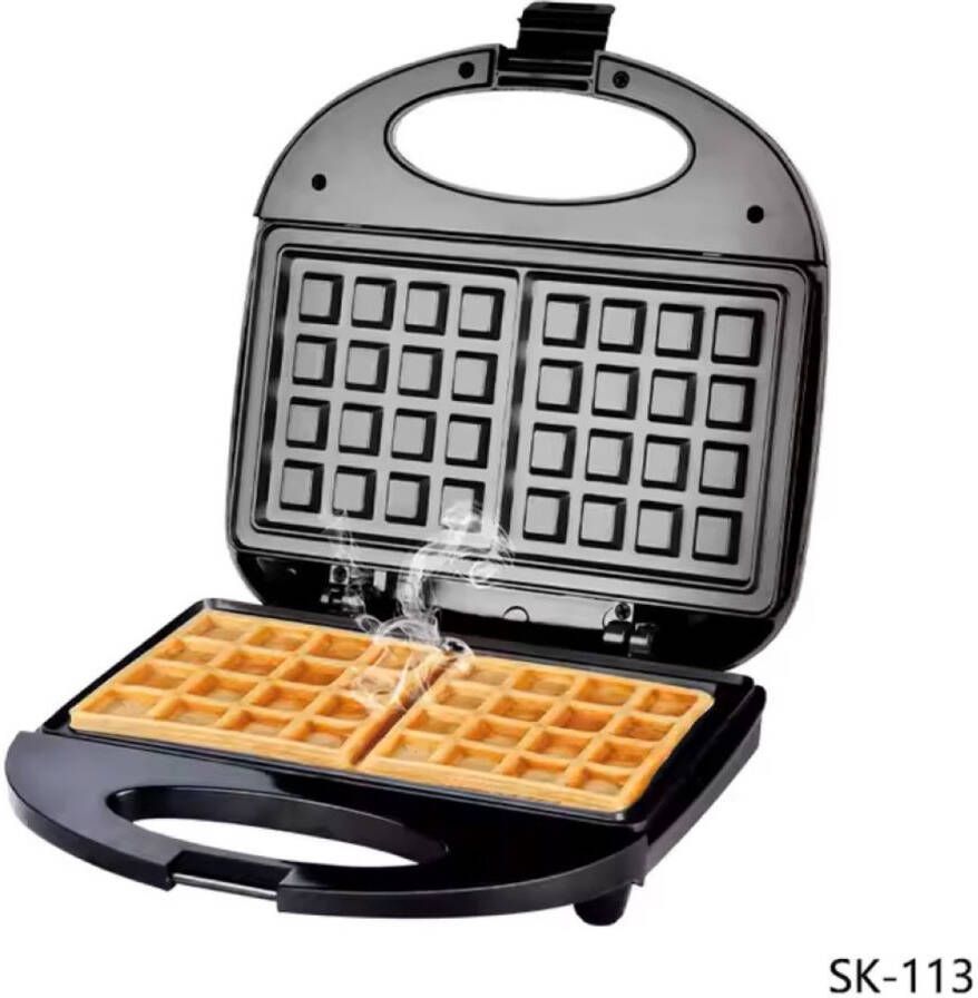 TuttoBello Wafelijzer Wafelmaker voor 2 Wafels Anti-Aanbaklaag met Indicatielampje 750W RVS