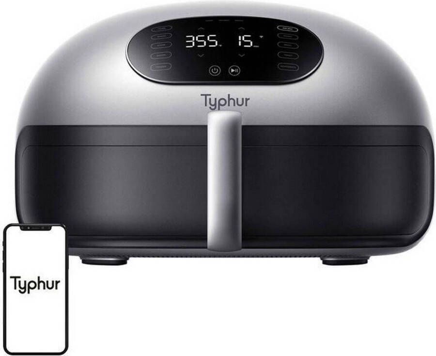 Typhur Dome 2.0 Airfryer XXL Tot 30% sneller koken 5 6L capaciteit 99 5% minder olie Zelfreinigend Stille werking (55dB) 10-in-1 multifunctioneel Gelijkmatig en gezond koken