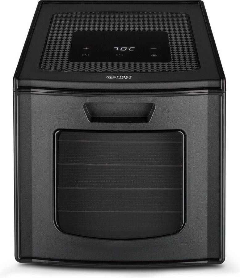 TZS FIRST AUSTRIA Voedseldroger – Droogoven RVS – 24-Uurs Timer – Led-bedieningspaneel – Dehydrator – 6 Laags Zwart