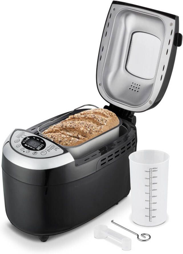 TZS FIRST AUSTRIA Broodbakmachine 900 tot 1250 gr Brood Timer 12 Bakprogramma's 850W Zwart