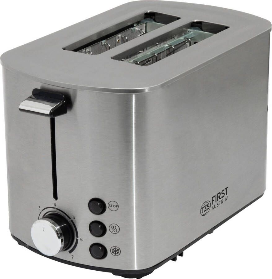 TZS FIRST AUSTRIA Broodrooster Toaster 7 Warmteniveaus 2 Sneetjes 850W RVS