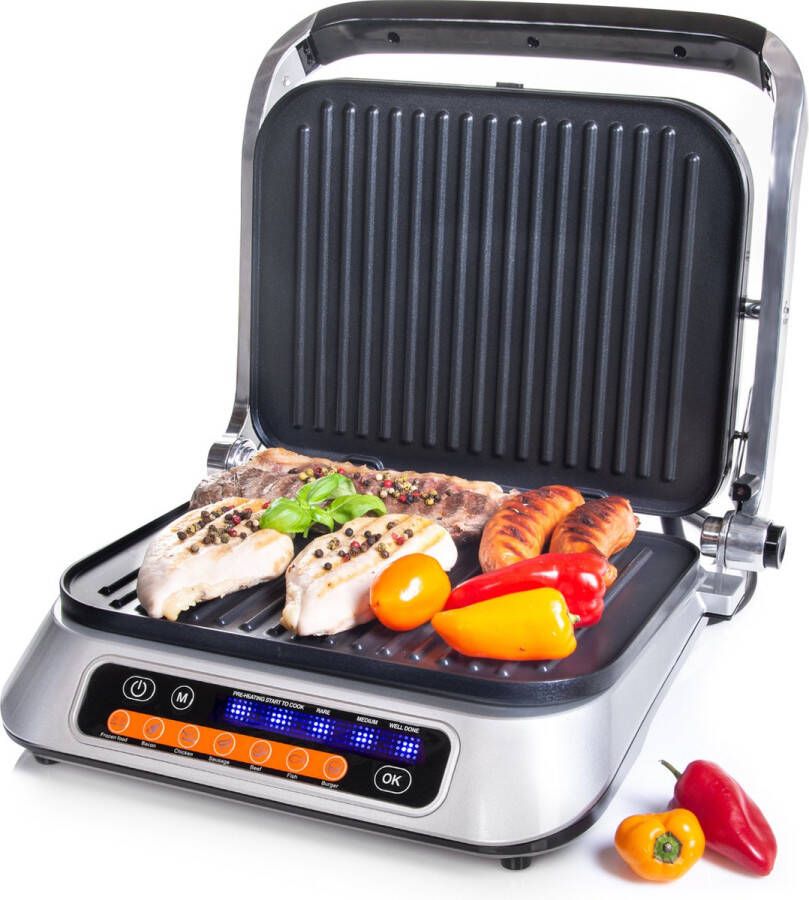 TZS FIRST AUSTRIA Contactgrill 2100 W Tosti apparaat Grill Panini Grill RVS