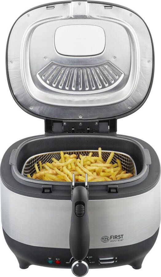 TZS FIRST AUSTRIA Frituurpan Friteuse 3.5L 1800W Adjustable up to 190⁰ C RVS Zwart