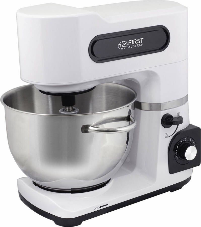 TZS FIRST AUSTRIA Keukenmachine Keukenrobot Mixer 6 Liter Keukenmixer 1500W Wit