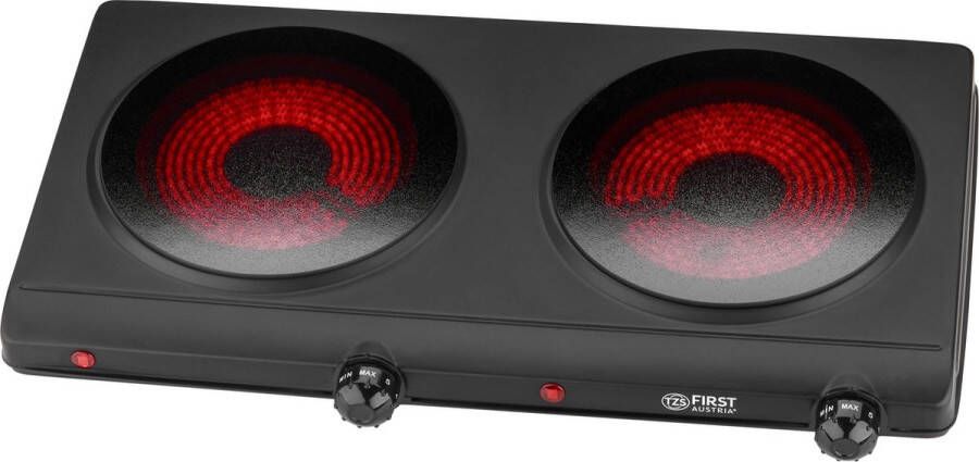 TZS FIRST AUSTRIA Kookplaat 2500W Kookplaat elektrisch vrijstaand 2 kookzones Zwart