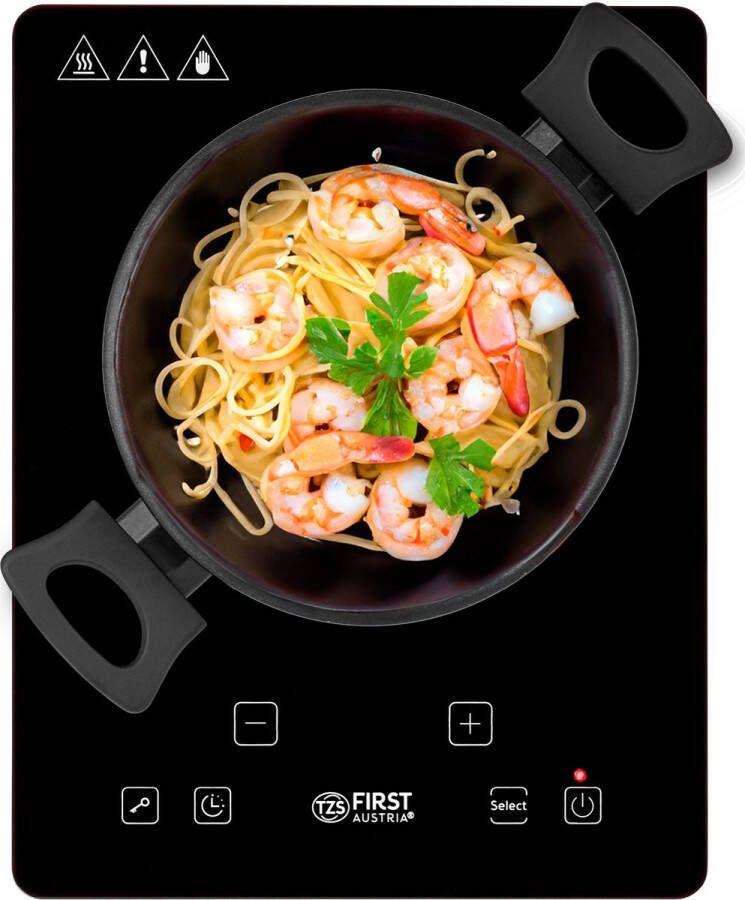 TZS FIRST AUSTRIA Kookplaat Vrijstaand Elektrische Kookplaat 1 Pits 2000W Digitale bediening Zwart