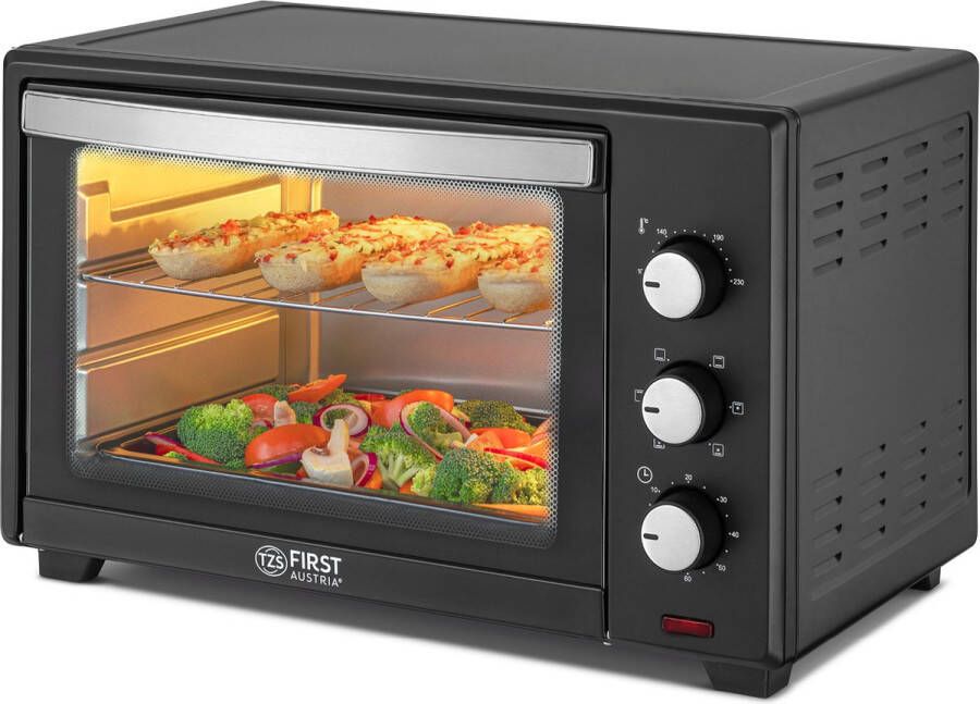 TZS FIRST AUSTRIA Mini oven 35L 1600W- Vrijstaande Heteluchtoven Premium-X Coating max 230°C Timer Zwart - Foto 2