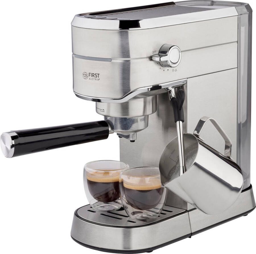 TZS FIRST AUSTRIA Pistonmachine 1450W Espressomachine Koffiezetapparaat 15Bar RVS
