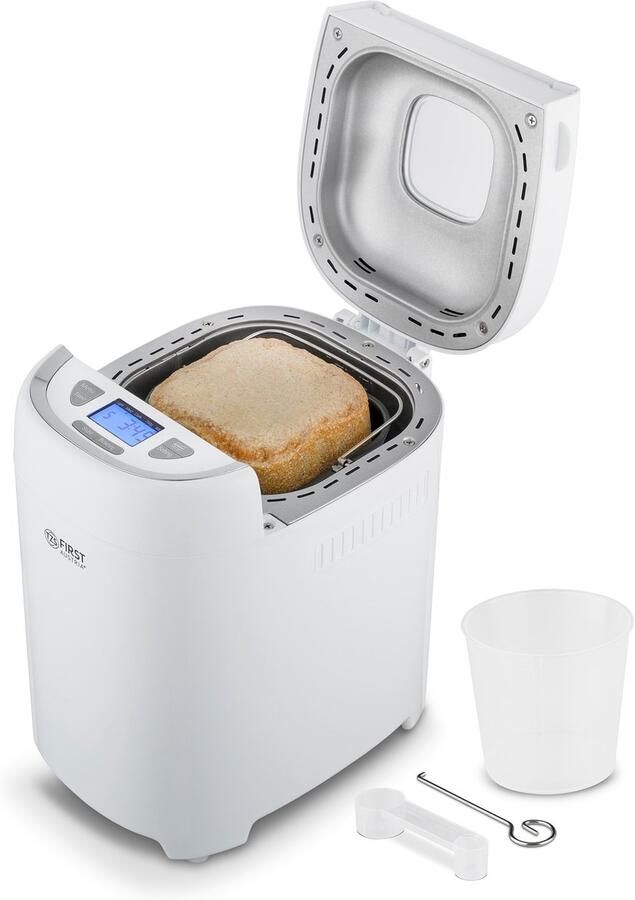 TZS FIRST AUSTRIA Broodbakmachine 700 tot 900 gr Brood Timer 13 Bakprogramma's 550W Wit