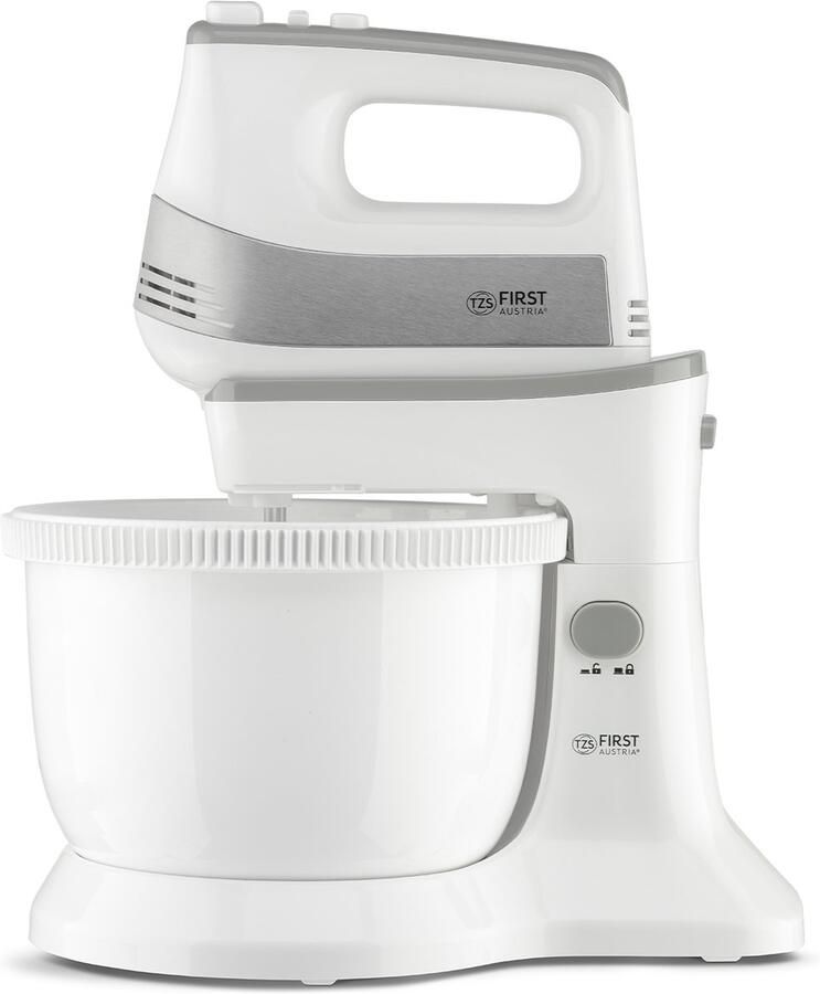 TZS FIRST AUSTRIA Handmixer met mengkom Keukenmachine 500W Turboknop 5 Snelheden Wit