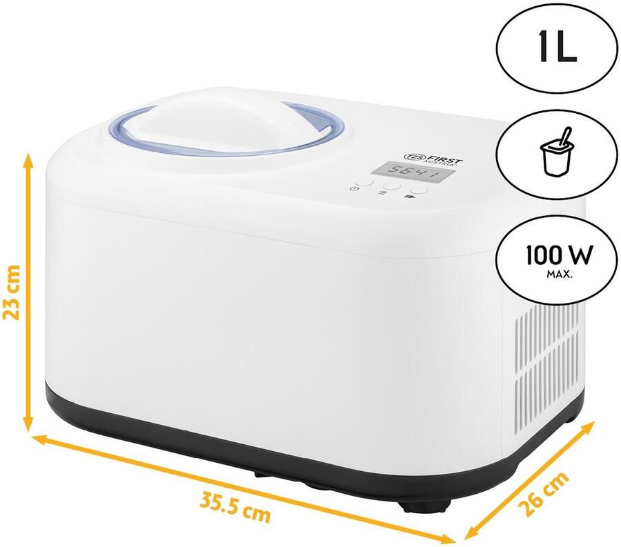 TZS FIRST AUSTRIA IJsmachine 1 L Zelfvriezend met compressor Roomijsmachine Ice Cream Maker Wit - Foto 2