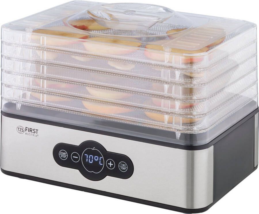 TZS FIRST AUSTRIA Voedseldroger Elektrische Droogautomaat 5 Laags 35°C tot 70°C RVS Timer 99h