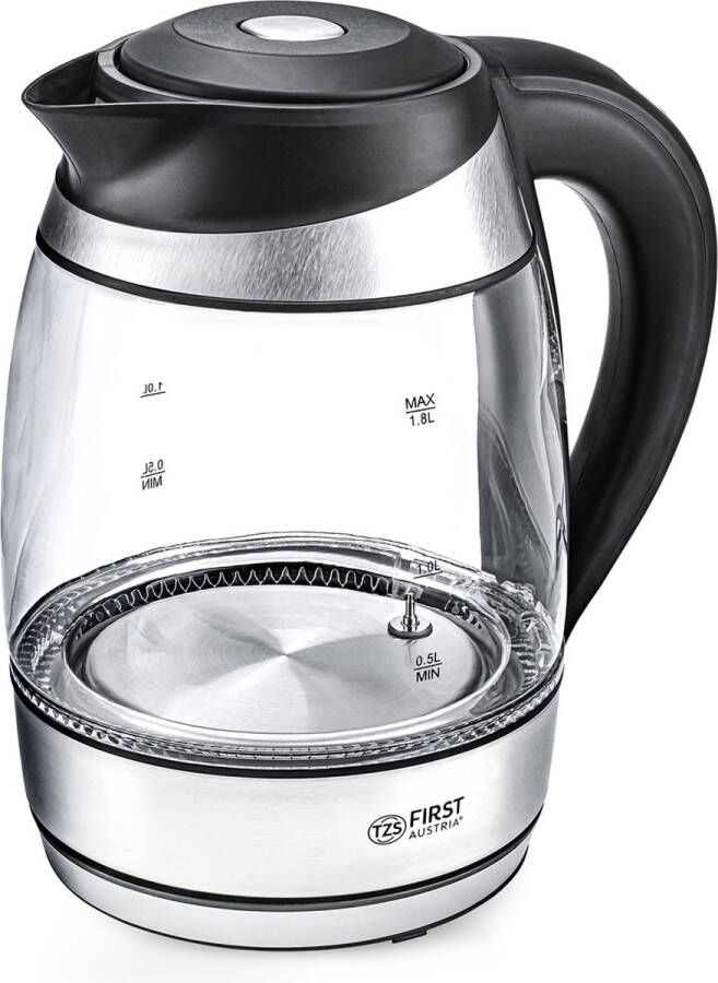 TZS FIRST AUSTRIA Waterkoker Glas Elektrisch 1.8L met LED 2200W Glazen Waterkoker