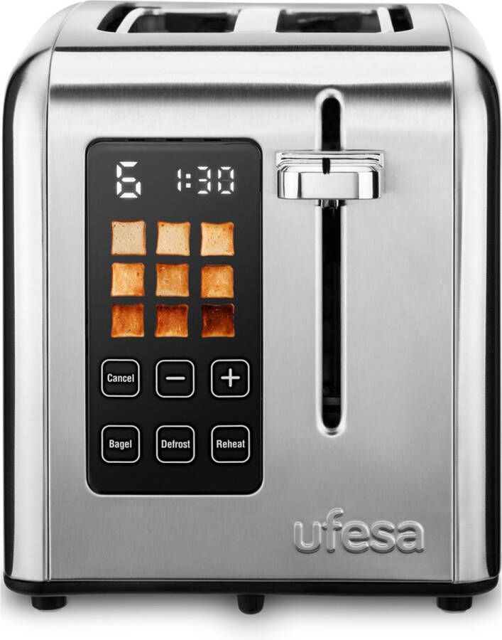 UFESA 71305557 broodrooster 9 2 snede(n) 950 W Zwart Roestvrijstaal