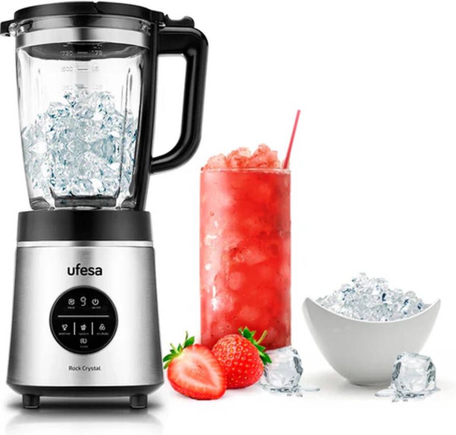 UFESA Rock Crystal 1 75 l Blender voor op aanrecht 1800 W Zwart Roestvrijstaal