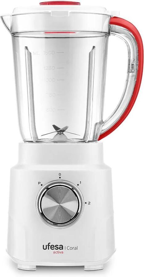 UFESA Coral Blender 600 watt 3 standen + turbo functie Wit
