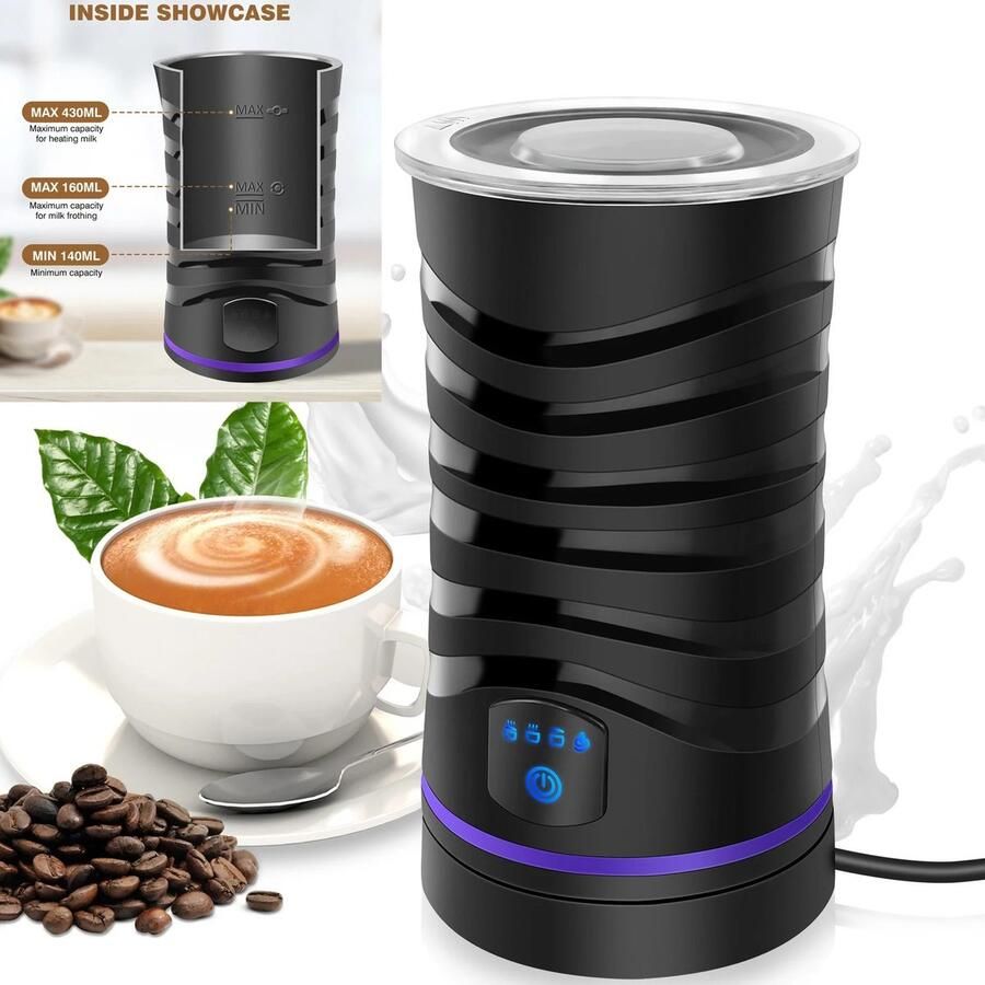 Cellista Melkopschuimer 600 ml Elektrische Melkschuimer 4-in-1 Melkverwarmer Automatische Schuimer Voor Latte & Cappuccino