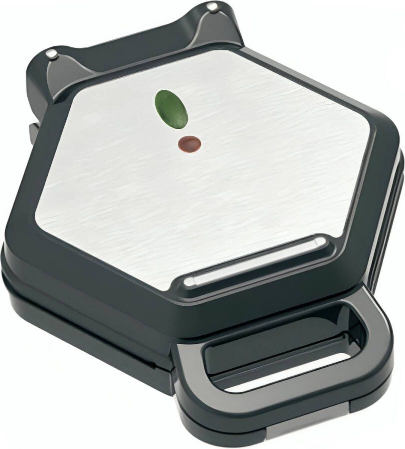 Unold Bobby Wafelijzer CoolTouch-behuizing Anti-aanbaklaag Automatische temperatuuraanpassing Zwart RVS (geborsteld)