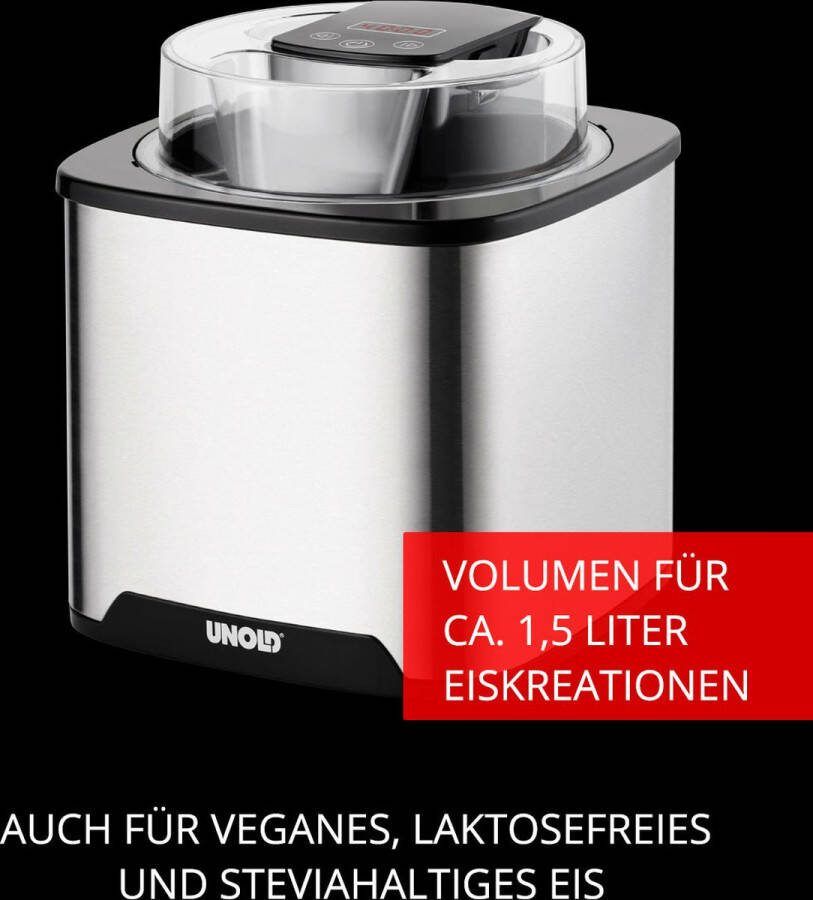 Unold Gelato Traditionele ijsmachine 1 5 l 12 W Zwart Roestvrijstaal - Foto 2
