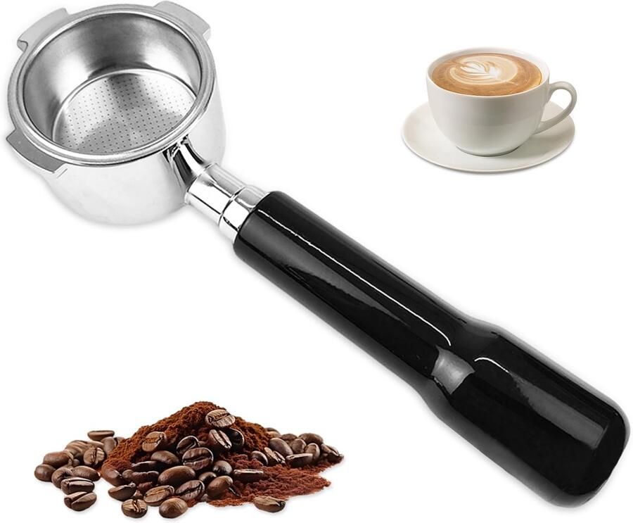 Unyqoos Bodemloze 51 mm portafilter voor espresso met visuele extractiecontrole Metaal