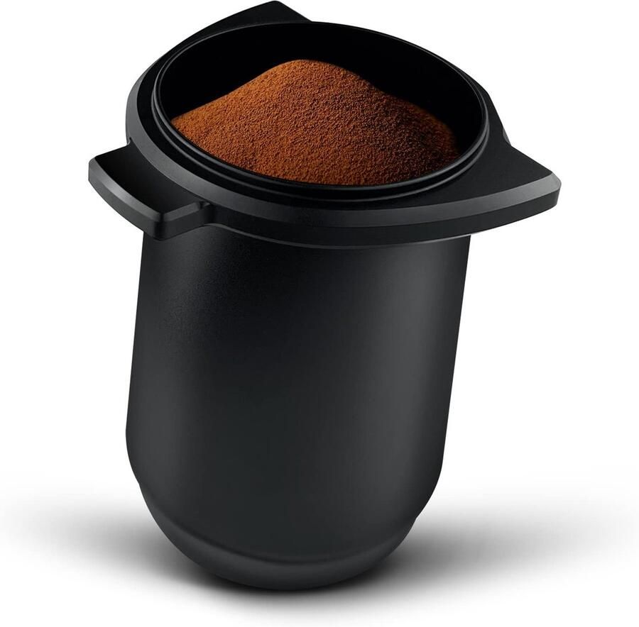 Unyqoos Handige en espresso doseerbeker met binauraal ontwerp voor koffiemachines Zwart