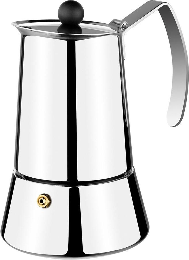 Unyqoos Italiaans koffiezetapparaat voor 4 kopjes van roestvrij staal en inductie