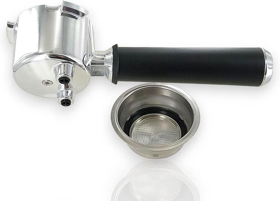 Unyqoos Universele Zeefhouder en Zeefinzet voor Koffiezetapparaten en Espressomachines Aluminium Zilver