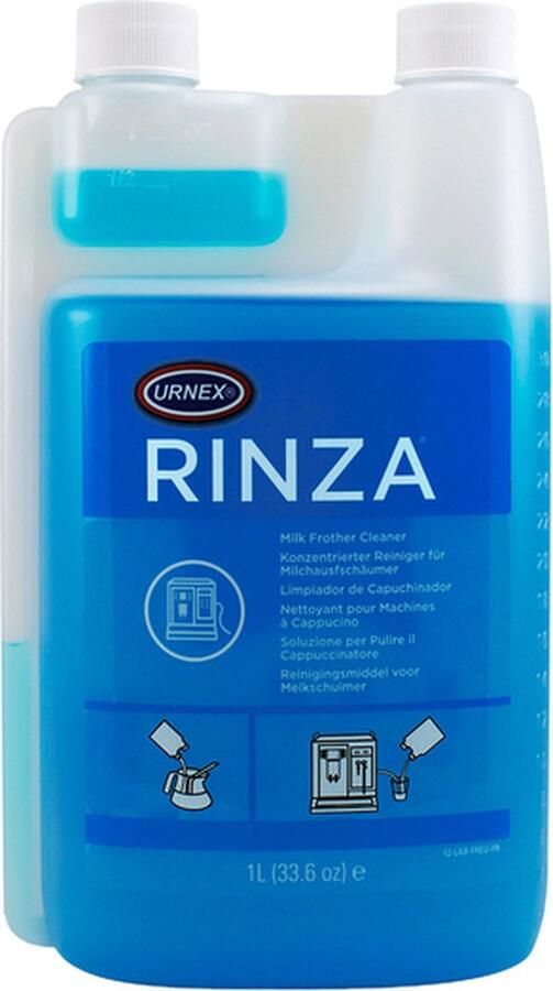 Urnex Rinza Milk Frother Cleaner (Alkaline) 1L (voor volautomaat melksysteem Jura Saeco Philips Siemens Krups Melitta melk opschuimers etc)