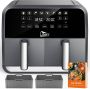 Uten Dubbele Airfryer XXL SYNC-FINISH SHAKE DUAL COOK Technologie 8L Touchscreen Heteluchtfriteuse Twee Manden 2 x 4L 1700W Incl Twee Bakje Siliconen - Thumbnail 1