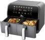 Uten Dubbele Airfryer XXL SYNC-FINISH SHAKE DUAL COOK Technologie 8L Touchscreen Heteluchtfriteuse Twee Manden 2 x 4L 1700W Incl Twee Bakje Siliconen - Thumbnail 2