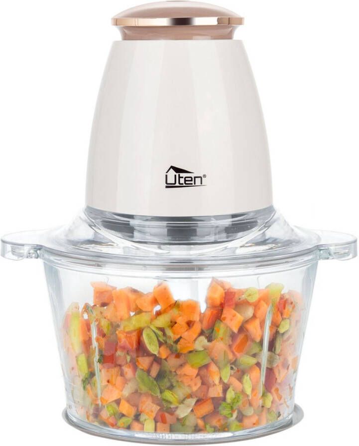 Uten Hakmolen Elektrisch FP126G Hakmolens met glazen kom (1.5 liter) IJscrusher met pulse functie Vaatwasserbestendig Food chopper 4 messen 400W